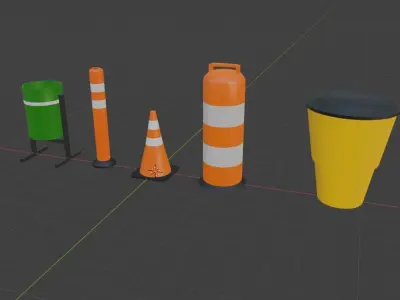 Traffic signs Free low-poly 3D model