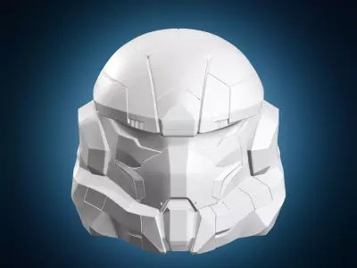 Futuristic Sci-Fi Combat Armored Helmet Design 3D print model