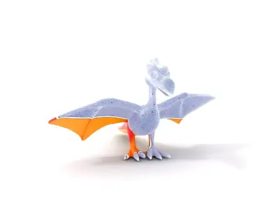 Bright Pterosaur Character model pack Low-poly 3D model