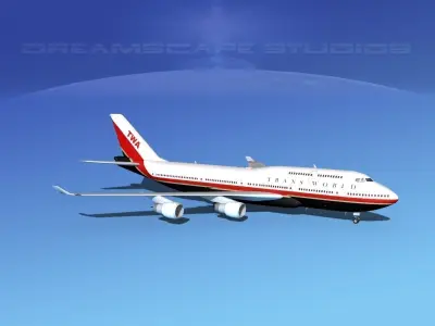 Boeing 747-400 TWA 2 3D model