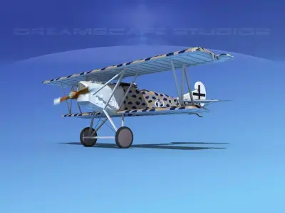 Fokker D-VII V01 Luftwaffe 3D model