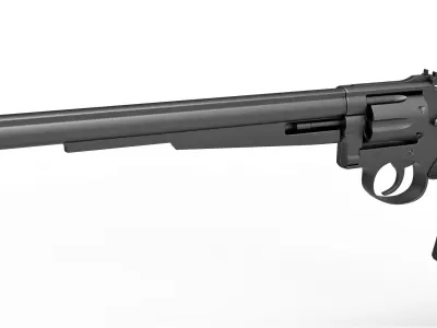 Long barrel revolver of Joker from the movie Batman 1989 3D model