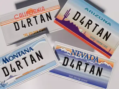 License Plate Free low-poly 3D model