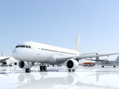 Airbus A320 ceo CFM Sharklets Static Blank  Low-poly 3D model