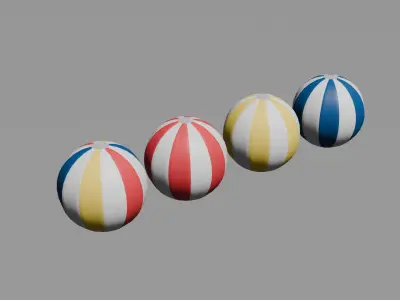 Beach Props Summer pack part 1 Stylized Low Poly 3D assets pack Low-poly 3D model