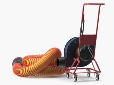 Car Exhaust Extractor Rigged for Cinema 4D 3D model