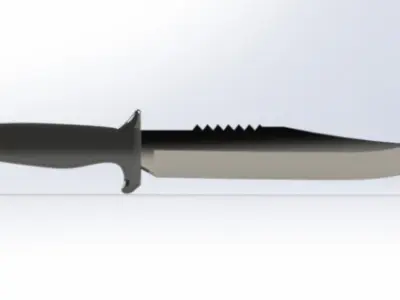 Military Tactical Knife Decorative Combat Blade with Serrated 3D print model