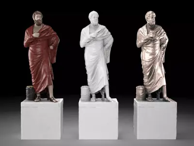 Sophocles statue collection Low-poly 3D model
