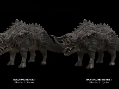 Behemoth alien creature Low-poly 3D model