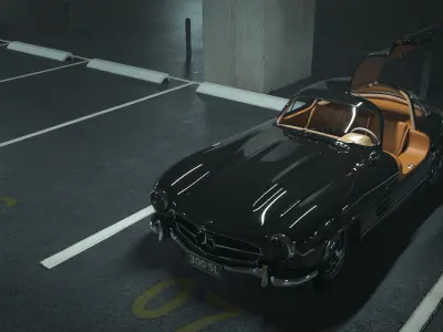 Mercedes Benz - 300SL Gullwing - 3D Model Free 3D model