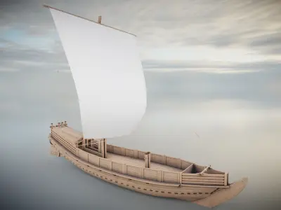 Godairikisen Japanese Ship Low-poly 3D model
