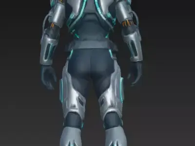 Futuristic Sci-fi Character Low-poly 3D model