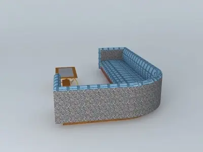 Table and sofa Free 3D model