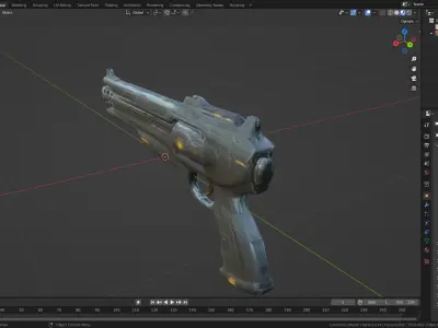 Sci-Fi Gun 02 Low Poly Game Ready Asset Low-poly Low-poly 3D model