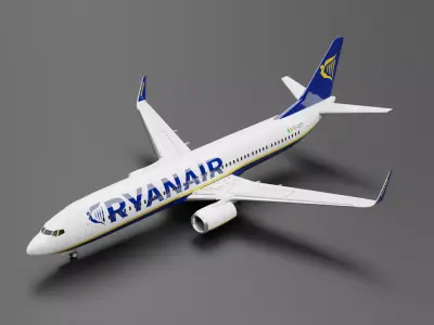 Boeing 737-800 Ryanair Livery 3D model
