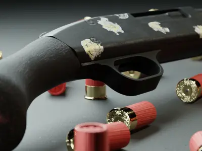 Shotgun Mossberg 590 Low-poly 3D model