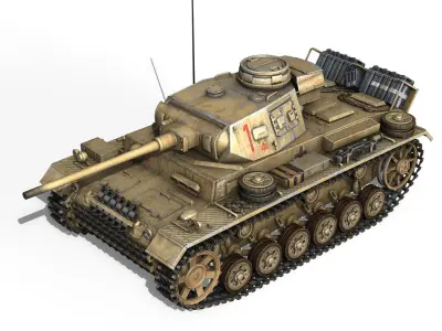 PzKpfw III - Ausf J - DAK - 1 3D model