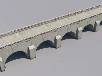  Medieval Bridge Low-poly 3D model
