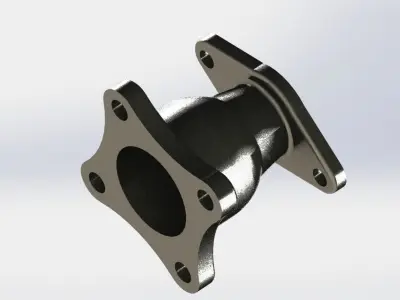 design metal part with two holes 3D model