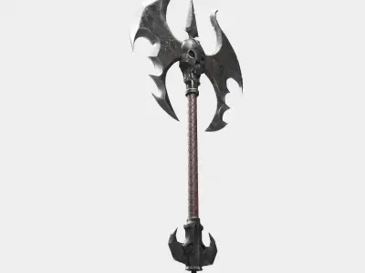Medieval axe 3D model 6