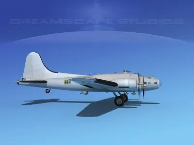 Boeing B-17F Bare Metal HP 3D model
