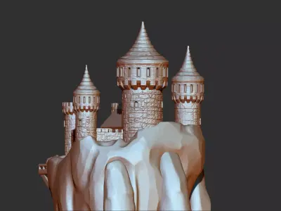 Handcastle 3d print statue of castle 3D model