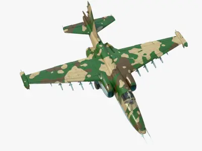 4K Textures with 2 Colors Su-25 Frogfoot Low-poly 3D model