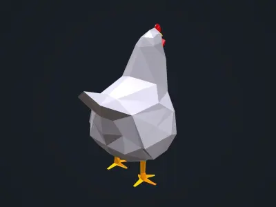 Low Poly Chicken Low-poly 3D model
