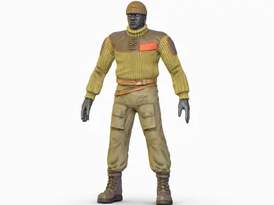 High Poly Casual Male Technician Sweater Low-poly 3D model