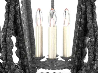 Old metal street pendant lantern 3D model