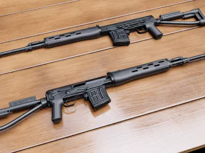SVDS rifle Low-poly 3D model