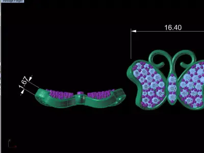 beautiful light weight Butterfly studs pendant 3D print model