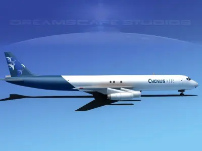 Douglas DC-8-63F Cygnus Air 3D model