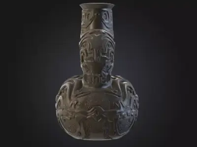 Ancient Bronze Vessel Low-poly 3D model