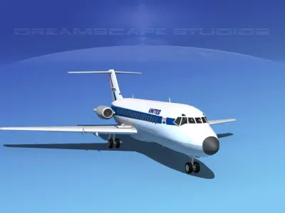 Douglas DC-9-20 United Airlines 1 3D model