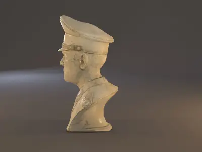 Erwin Rommel Bust Low Poly Low-poly 3D model