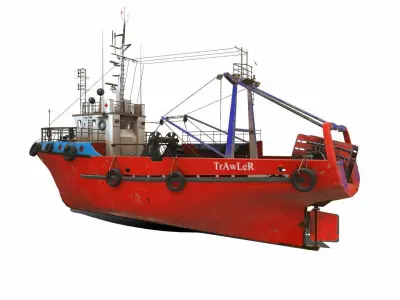 Fishing Trawler Low-poly PBR Low-poly 3D model