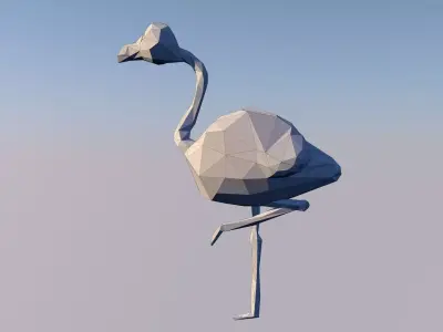 Flamingo 3D Statue Sculpture Model Low Poly 2019 3D model