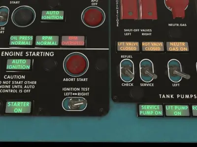 Mi-8MT Mi-17MT Central Overhead Panels Board English Low-poly 3D model