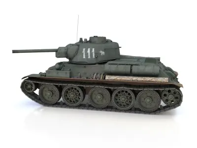T-34-76 UZTM- Model 1943 - Soviet tank - 111 3D model