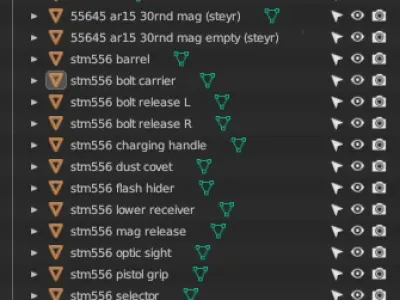 low-poly Steyr STM556 Free low-poly 3D model