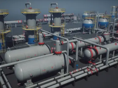 Industrial Vessels PACK Unreal Engine Game Ready Low-poly 3D model