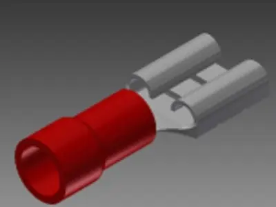 22-16 female flat spade red solderless wire terminal Free 3D model