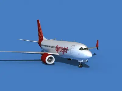 Boeing 737 MAX 7 SpiceJet 3D model