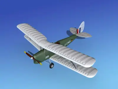 Dehavilland DH82 Tiger Moth V10 3D model
