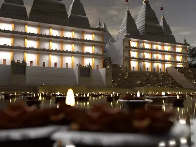 Hindu temple Low-poly 3D model