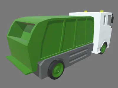 Low Poly Garbage Truck 01 Low-poly 3D model