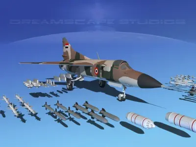 Mig 23 Flogger B Egypt 3D model