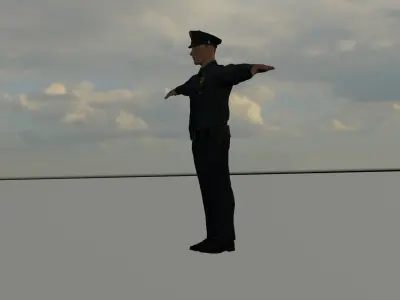 police low poly 3d model for gameing Low-poly 3D model