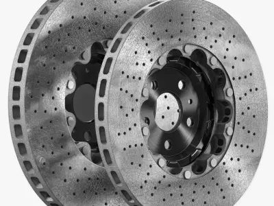 Ceramic Brakes with Cracks 3D model